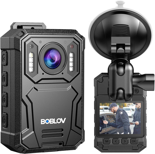 BOBLOV KJ23Pro 2K Body Camera with Night Vision and 256GB Storage