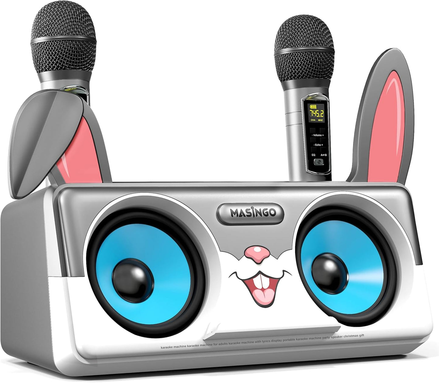 MASINGO Kids Rabbit Karaoke Machine - Duets Made Easy!