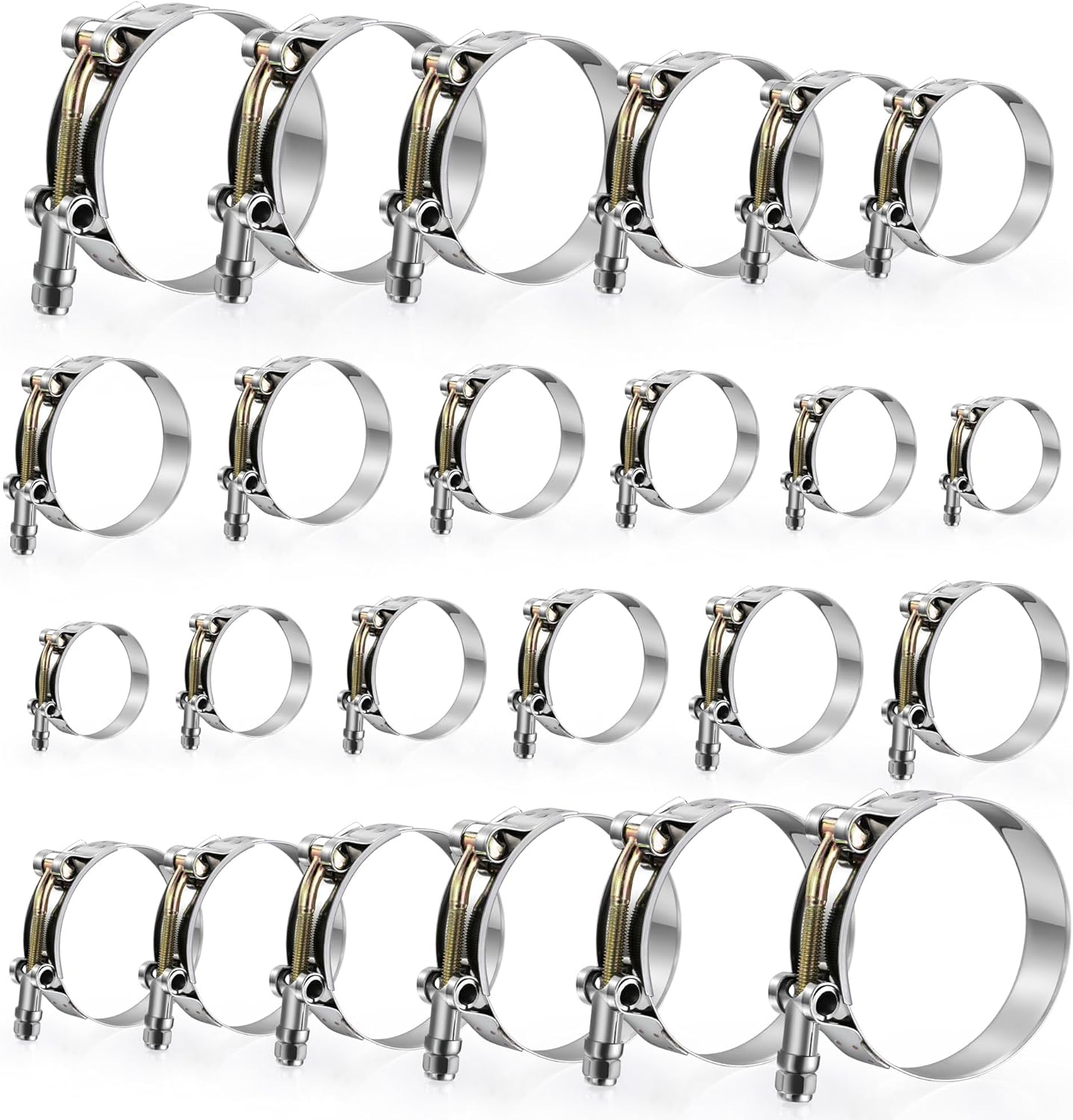 WYSIWYKA 24 Pack T-Bolt Hose Clamps for Automotive Use
