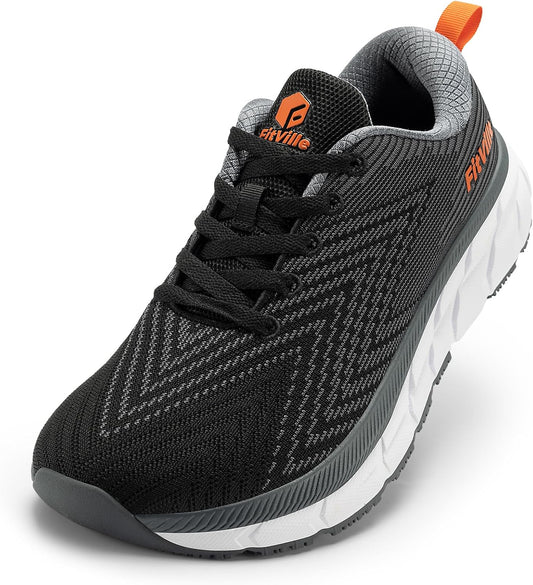 FitVille Wide Walking Shoes for Men with Extra Comfort and Grip