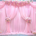 20ft x 10ft Wrinkle Free Pink Wedding Backdrop Curtains - Smooth
