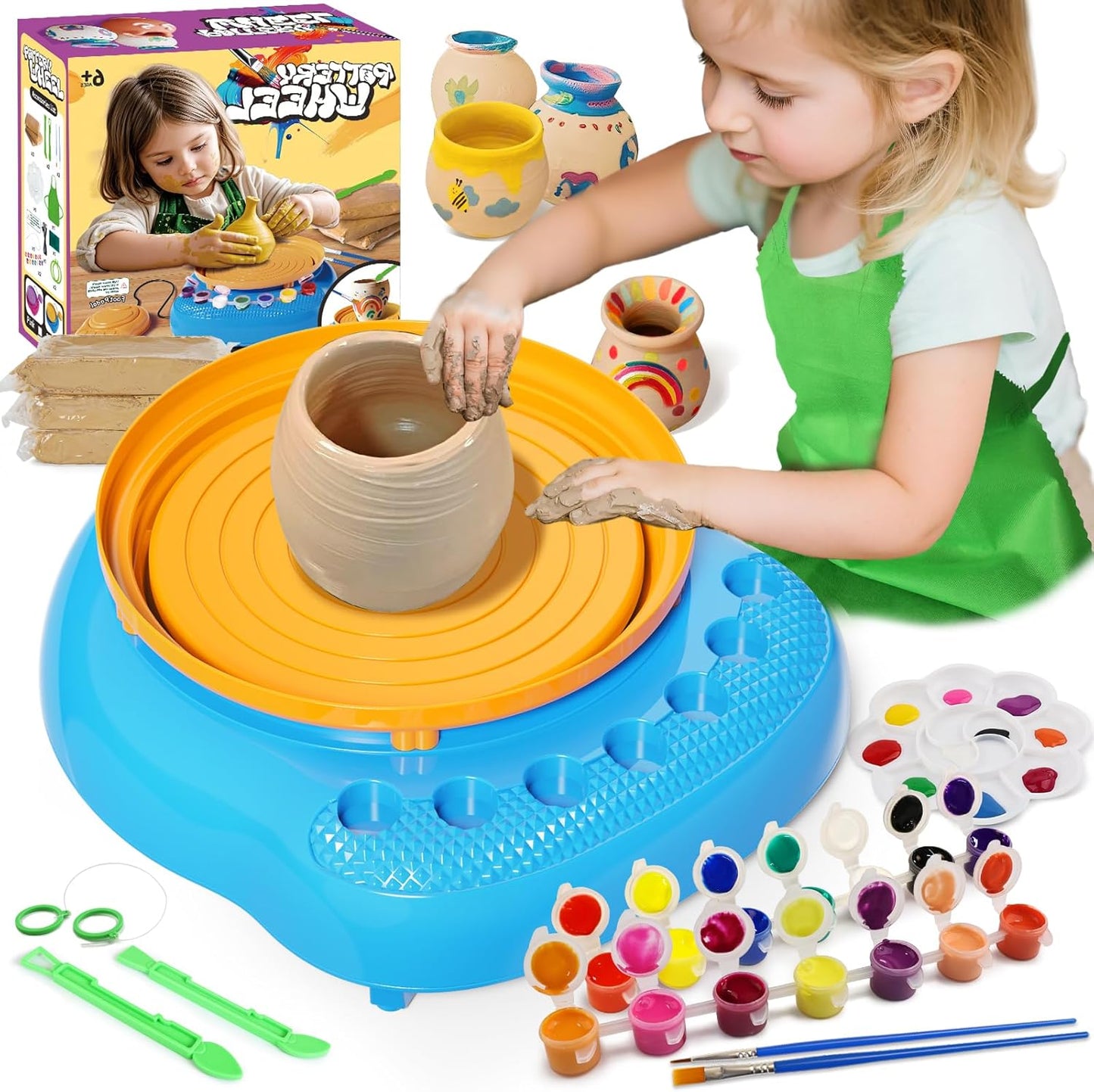 Vinkp Pottery Wheel for Kids - Complete Arts and Crafts Kit