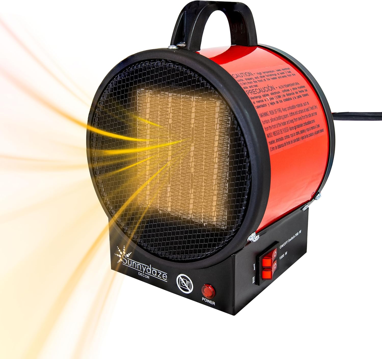 Compact Electric Garage Heater - Fast Heating - Auto Shutoff