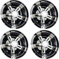 Dr.Acces Golf Cart 8ft Wheel Covers Hub Caps with Chrome Spokes - Set