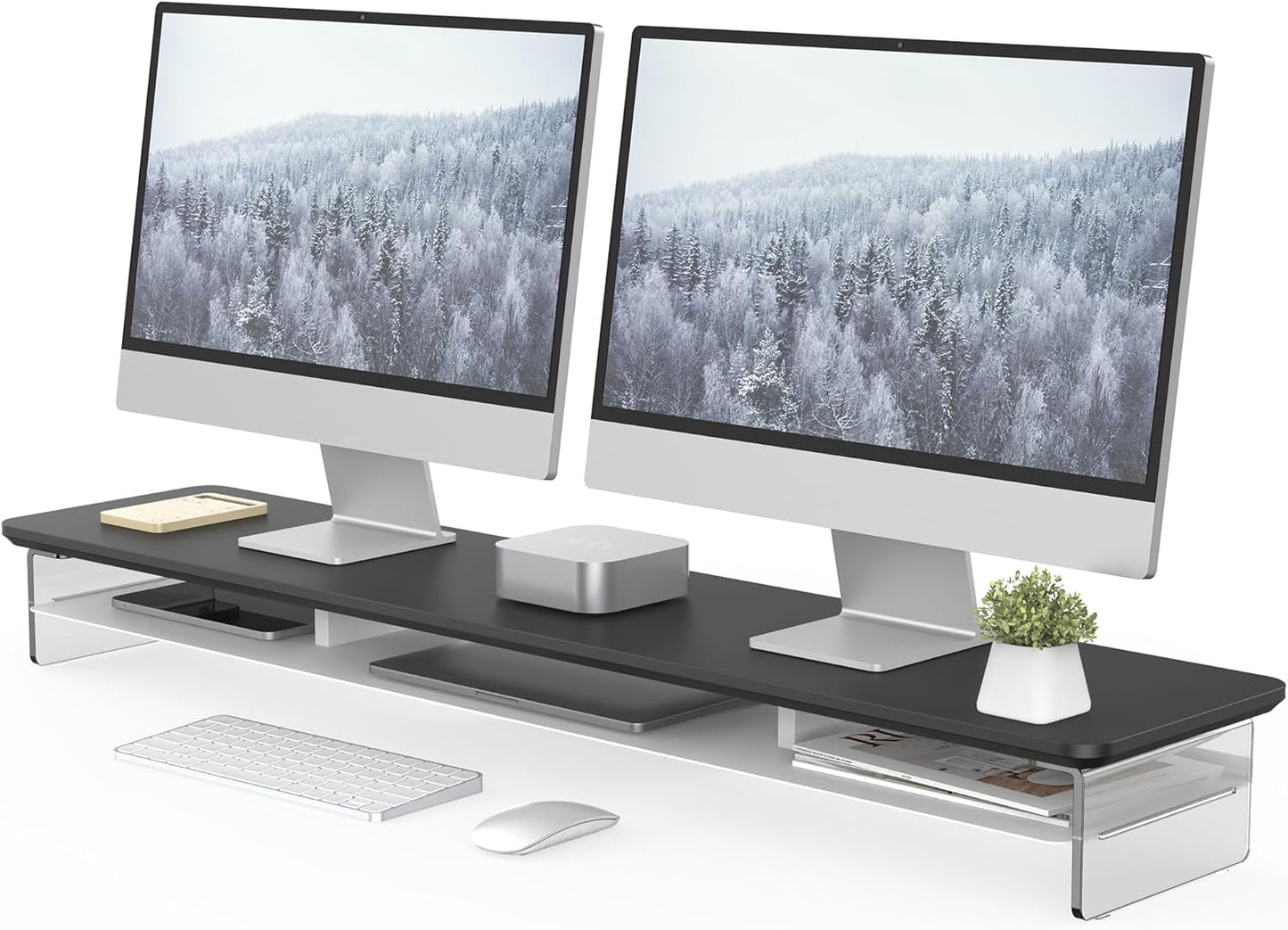 Fenge Acrylic Monitor Stand Riser for Dual Monitors and More