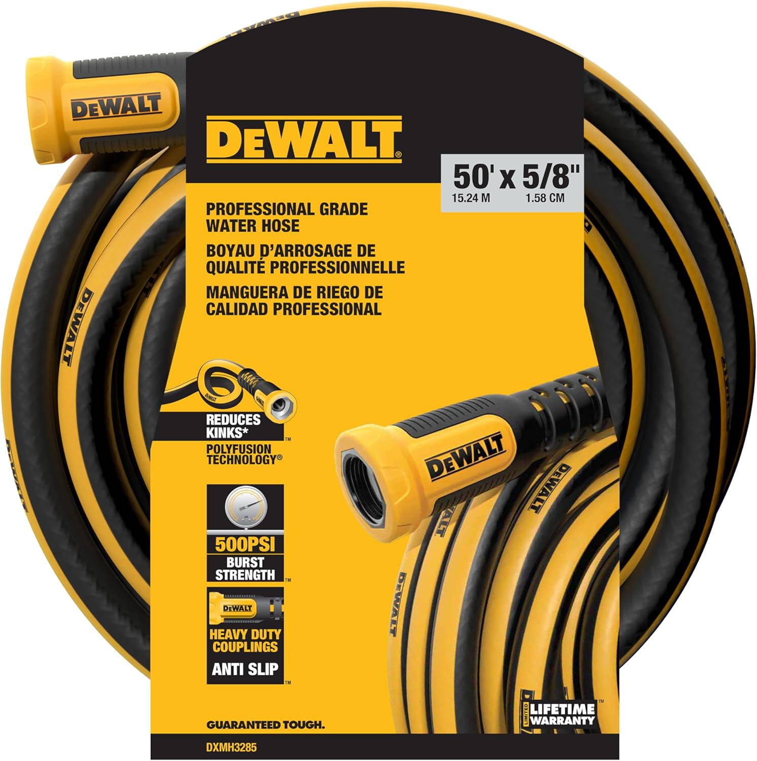 DEWALT Heavy Duty Garden Hose 50 Feet x 5/8 Inch for All Tasks