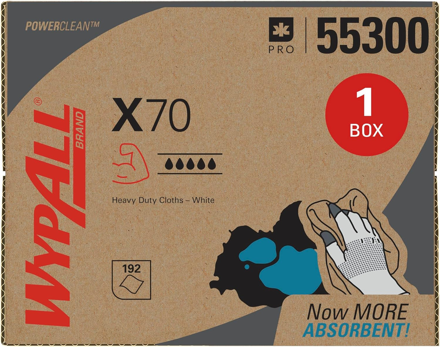 WypAll PowerClean X70 Medium Duty Cloths for Tough Cleaning