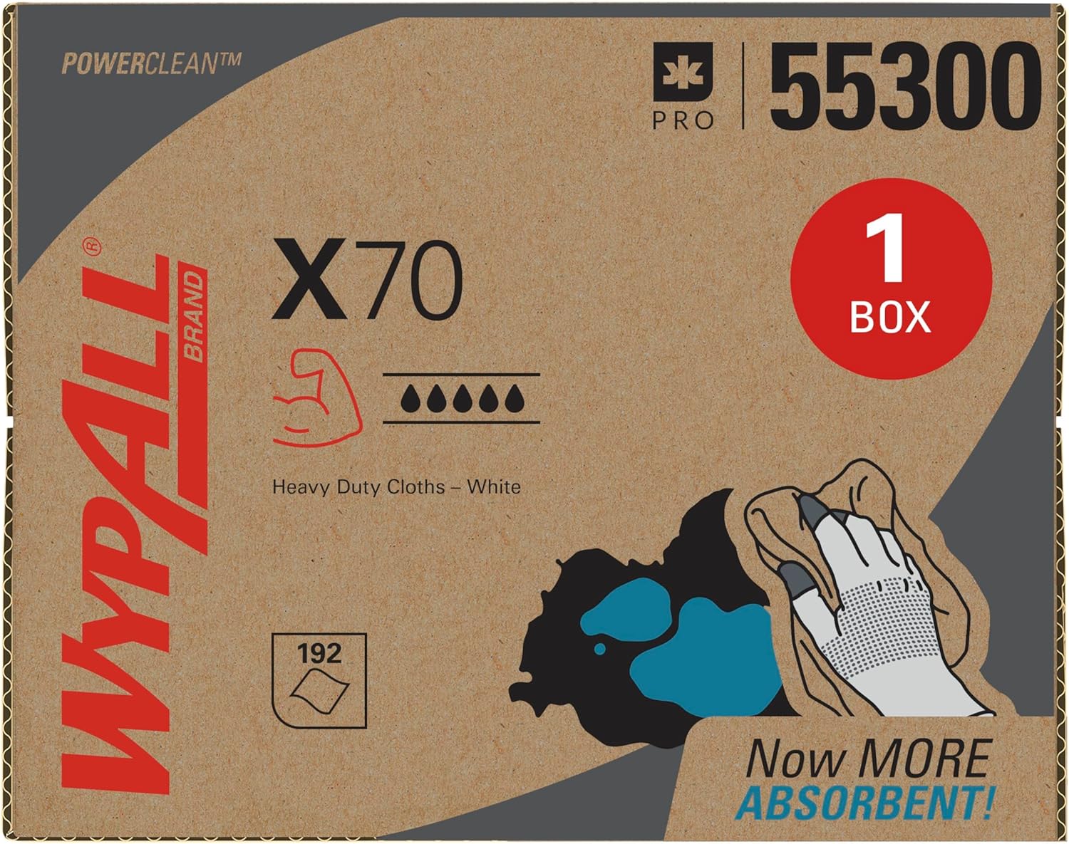 WypAll PowerClean X70 Medium Duty Cloths for Tough Cleaning