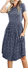 Simier Fariry Womens Summer Pocket Knee Length Casual Dress - Easy