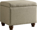 Upholstered Medium Rectangular Storage Ottoman - Timeless Linen Look