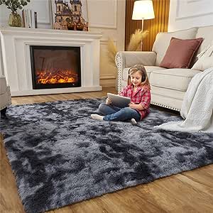 Fluffy Shag Area Rugs for Bedroom, 5 x 7 Feet Plush Carpet