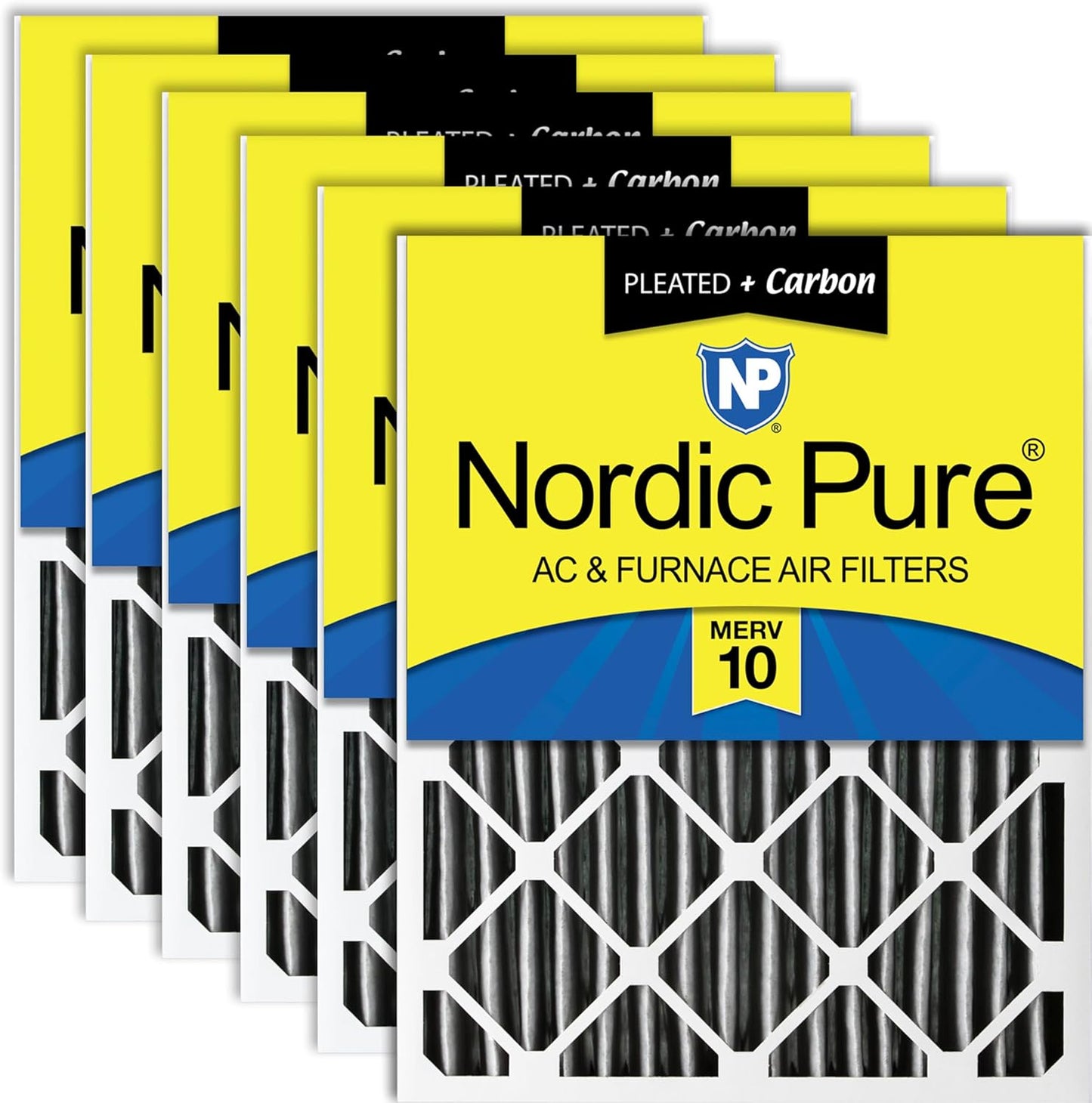 Nordic Pure 16x20x4 Furnace Air Filters with Carbon 6 Pack