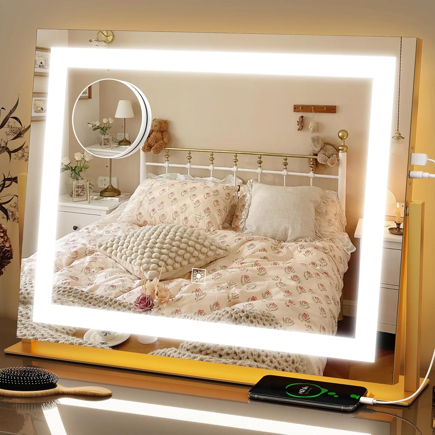 FENNIO Vanity Mirror with Lights 22in x 18in for Makeup