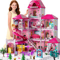 Villa Playset for Girls Ages 3-7 - 4-Story 12 Room Dollhouse