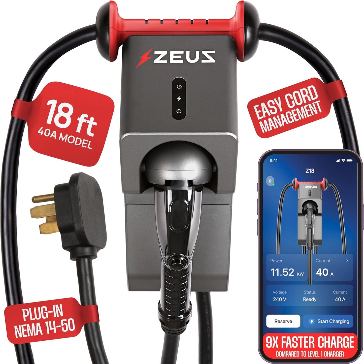 Zeus Level 2 EV Charger - Versatile & Powerful Charging