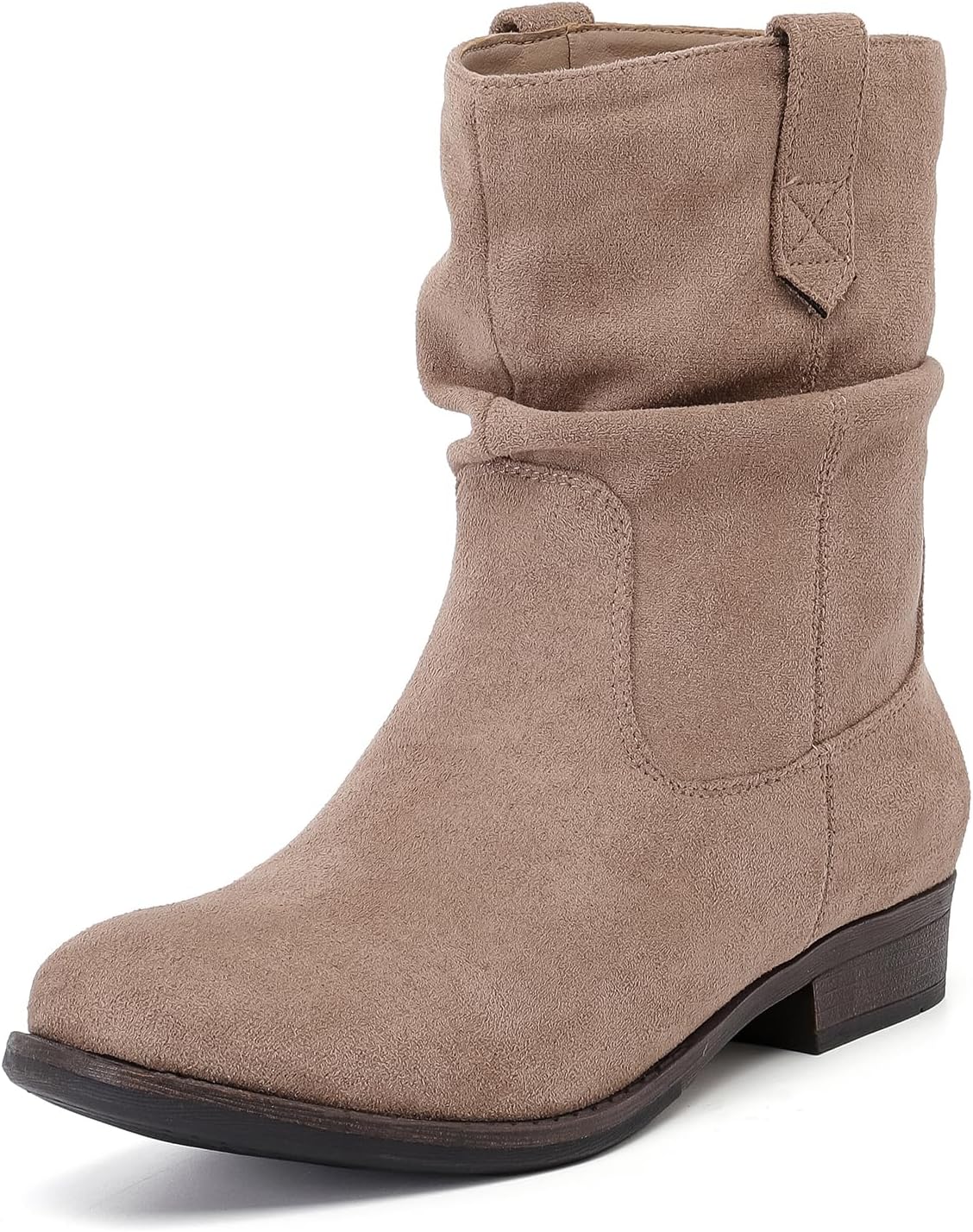 Women's Ankle Boots - Slouchy Fashion Low Calf Flat Booties