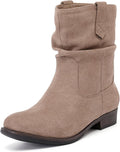 Women's Ankle Boots - Slouchy Low Calf Flat Booties (Style 4KNY)