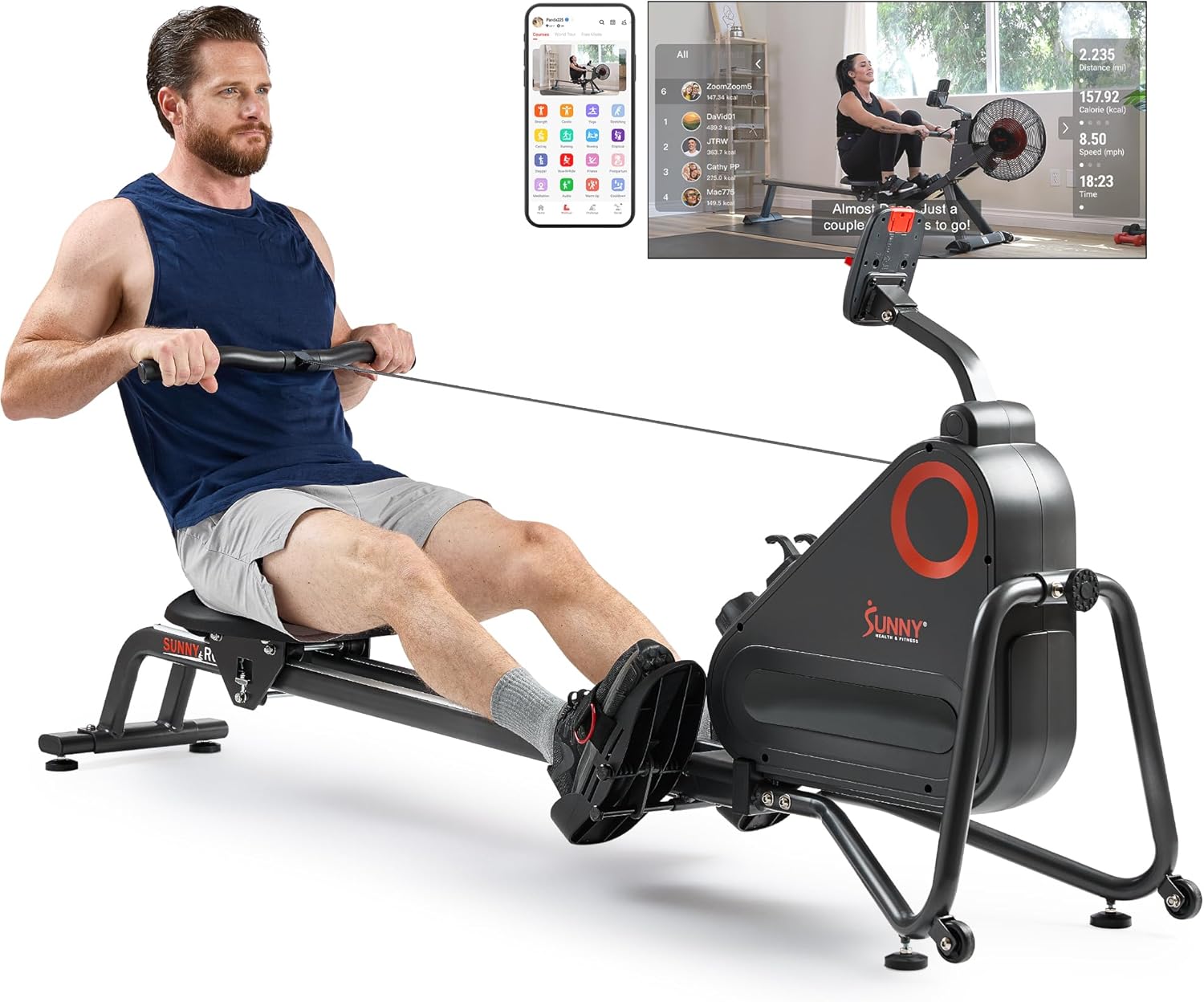 Sunny Health & Fitness Magnetic Rowing Machine for Home Use