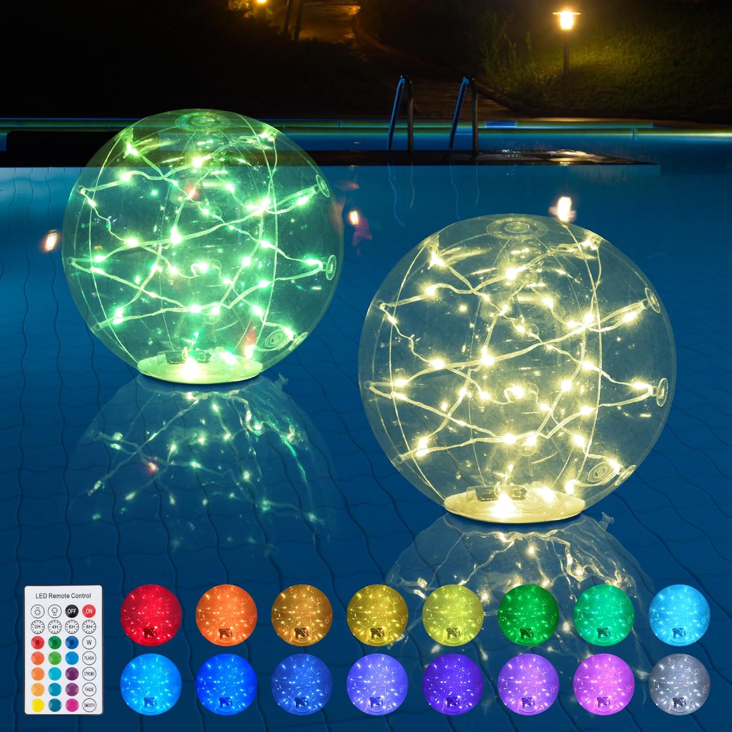Floating Pool Lights Solar Powered for Garden Party Decor