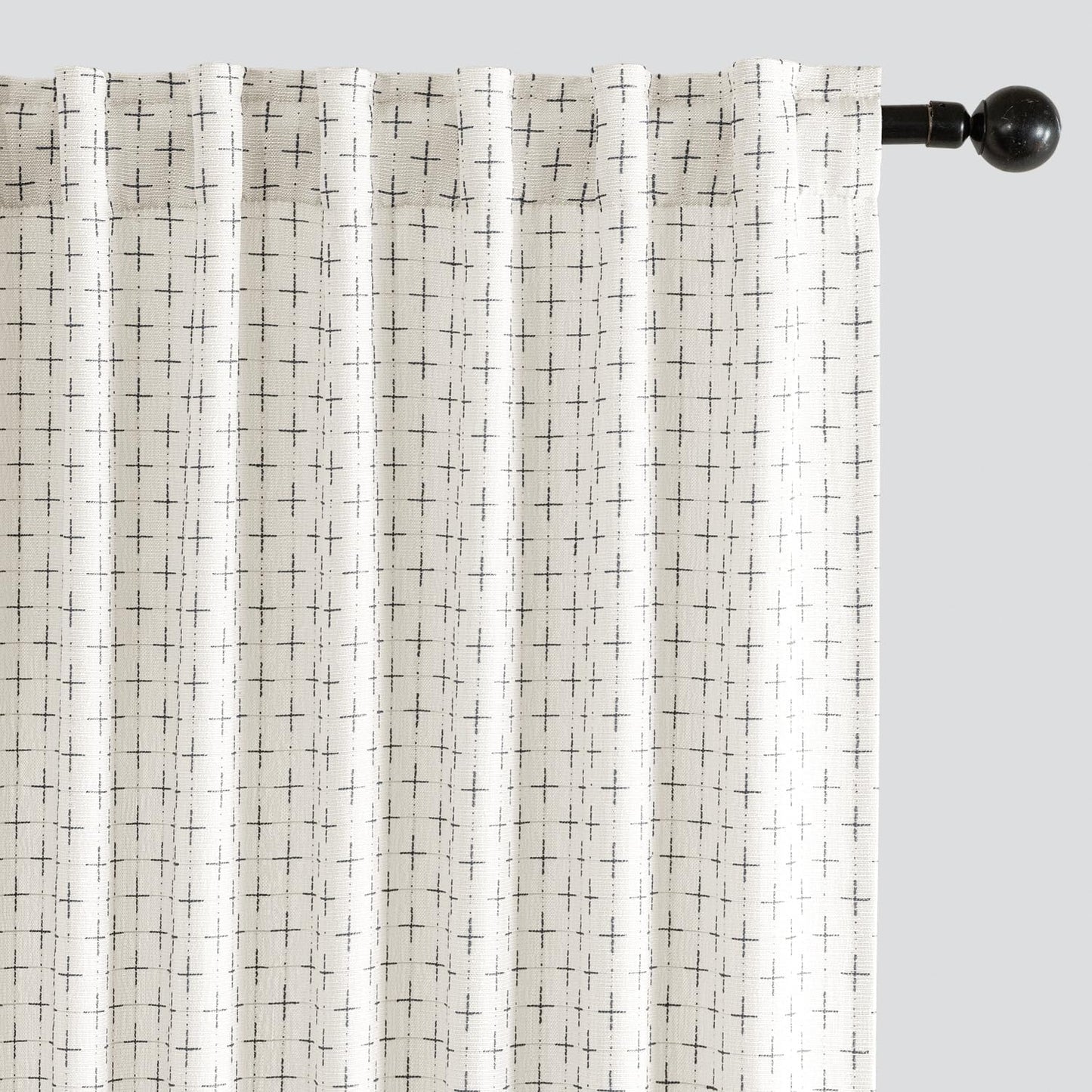 MIULEE Decorative Back Tab Linen Curtains for Modern Homes