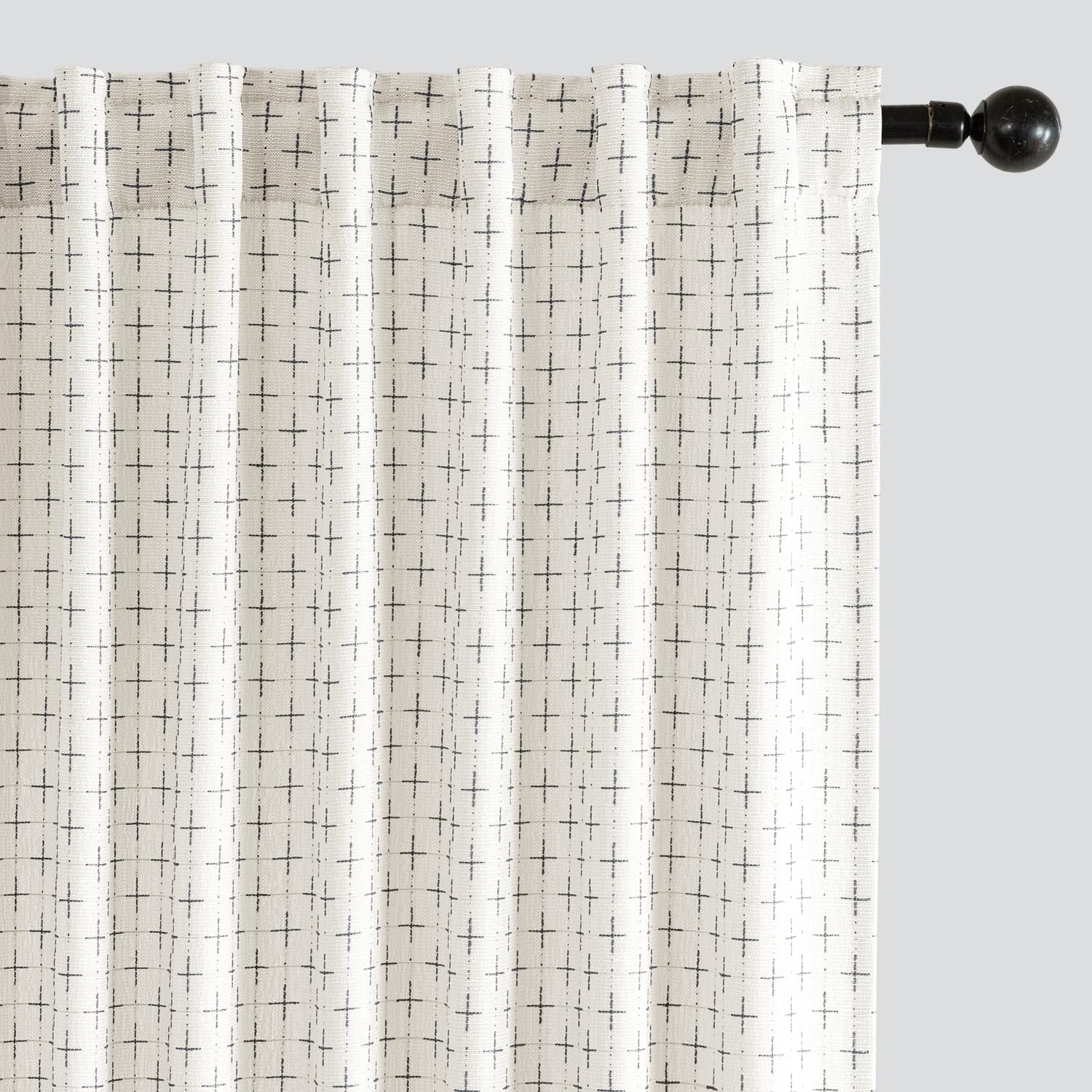 MIULEE Decorative Back Tab Linen Curtains for Modern Homes