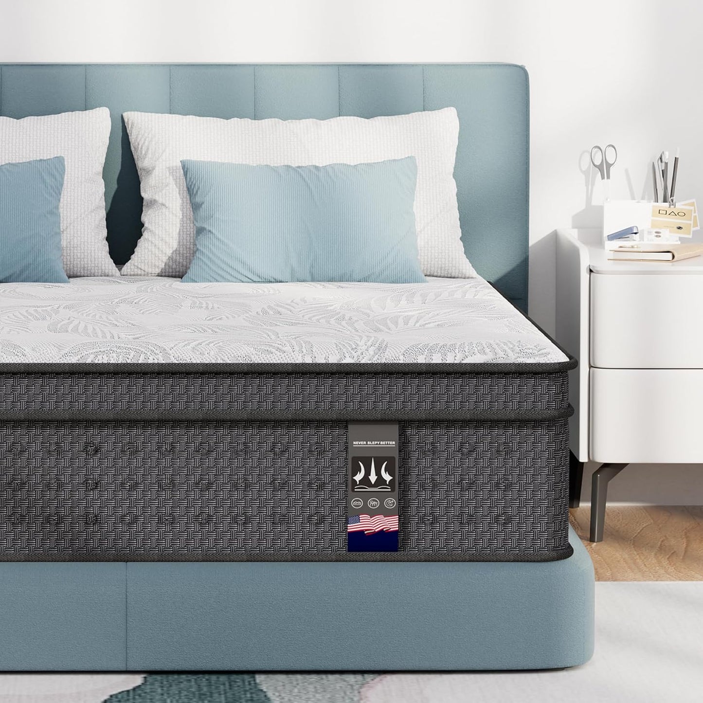 Twin Mattress 14 Inch with Cooling Gel Memory Foam for Comfort