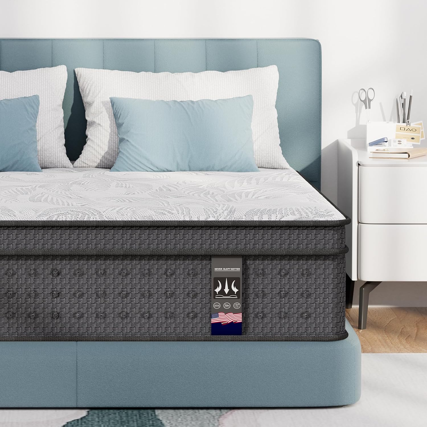 Twin Mattress 14 Inch with Cooling Gel Memory Foam for Comfort
