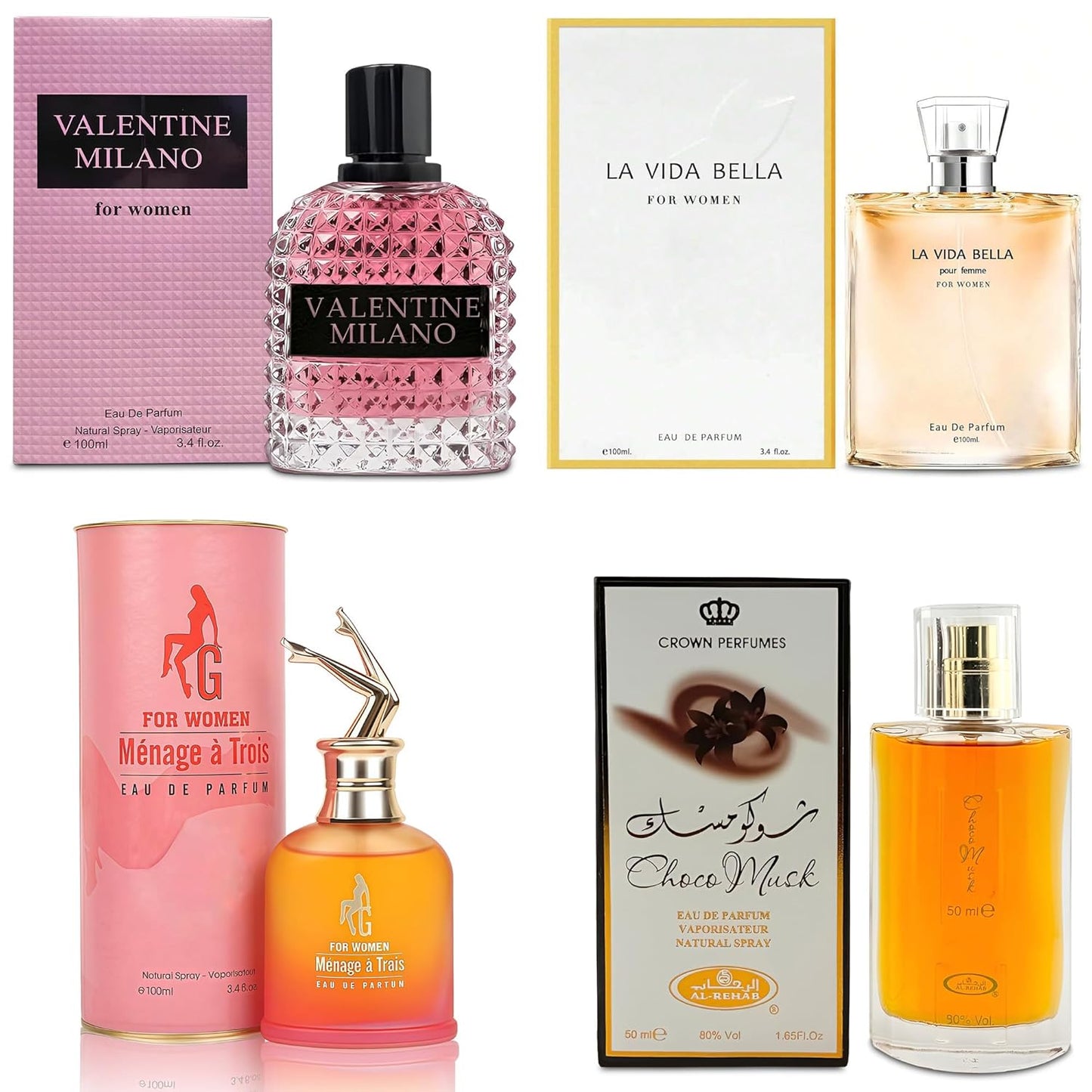 Top Sales 4 Piece Women Perfume Set with Luxury Gift Box