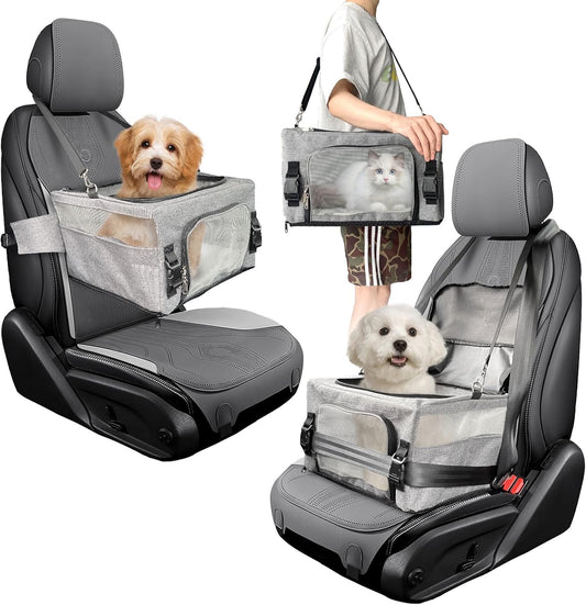 L&W BROS. Foldable Small Dog Car Seat - Secure Travel for Small Pets