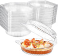 8 in Disposable Pie Containers with Lids 40 Pack - Clear Clamshell Pie