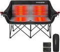VIVOHOME Heated Double Camping Chair with Fast Charging Power Bank
