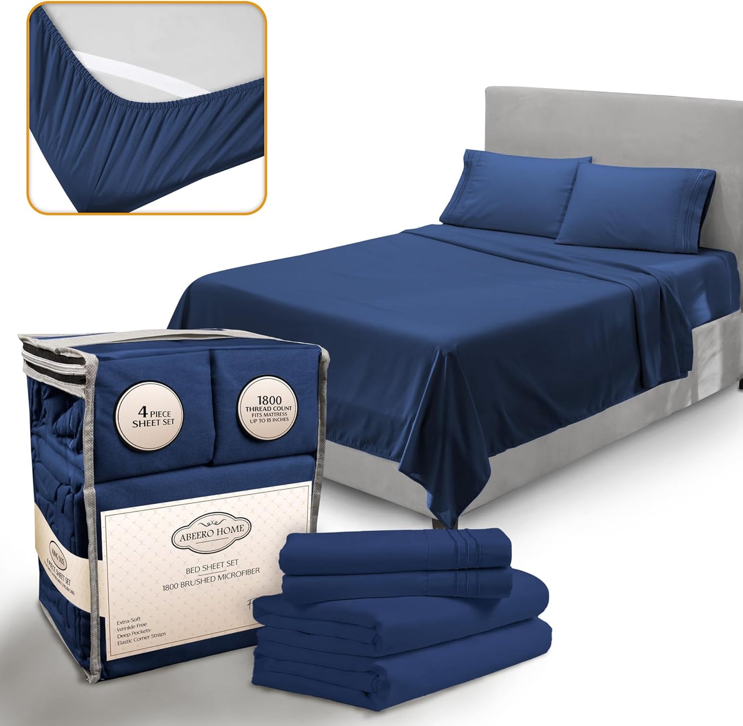 Cooling King Size Sheets Set - Luxury Soft Microfiber Bedding