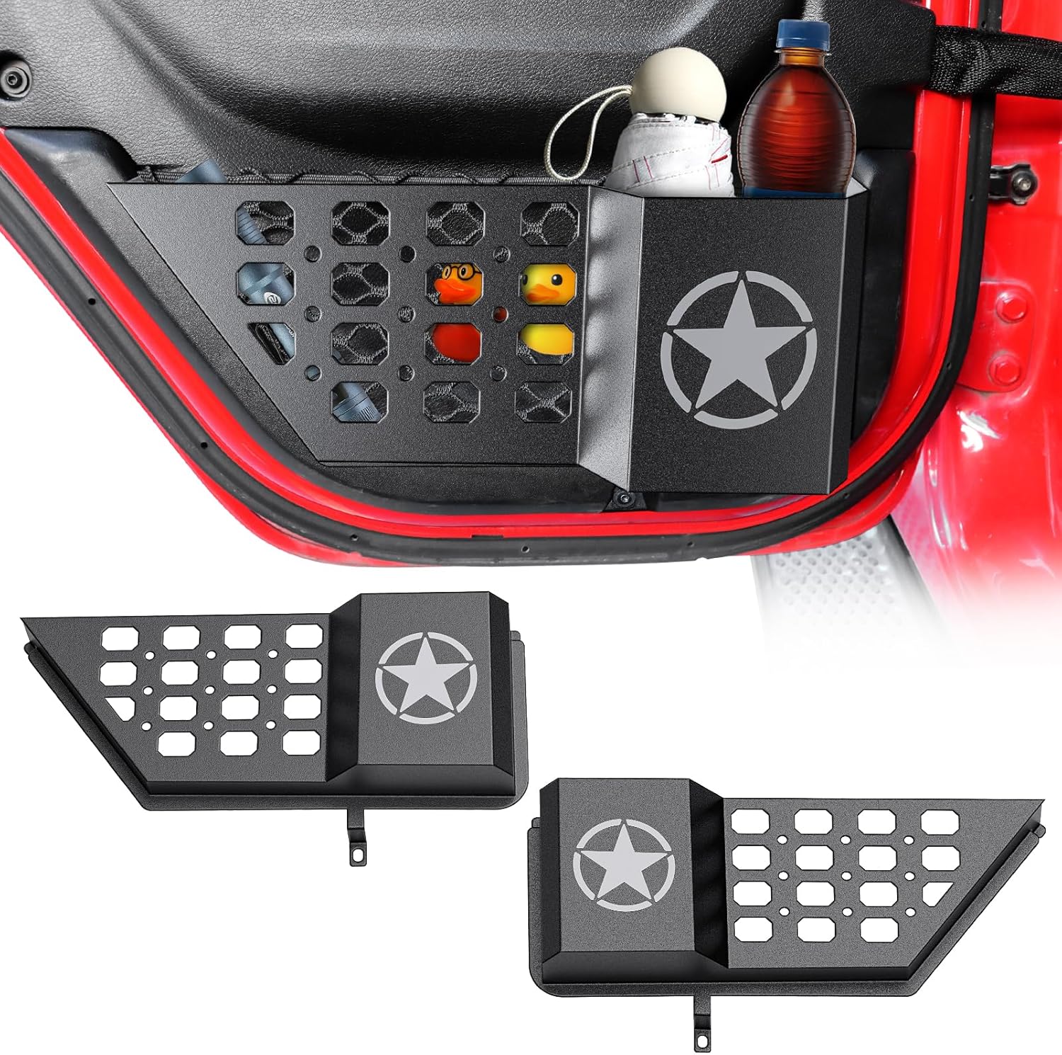 Metal Rear Door Pocket Storage Box for Jeep Wrangler JL & Gladiator