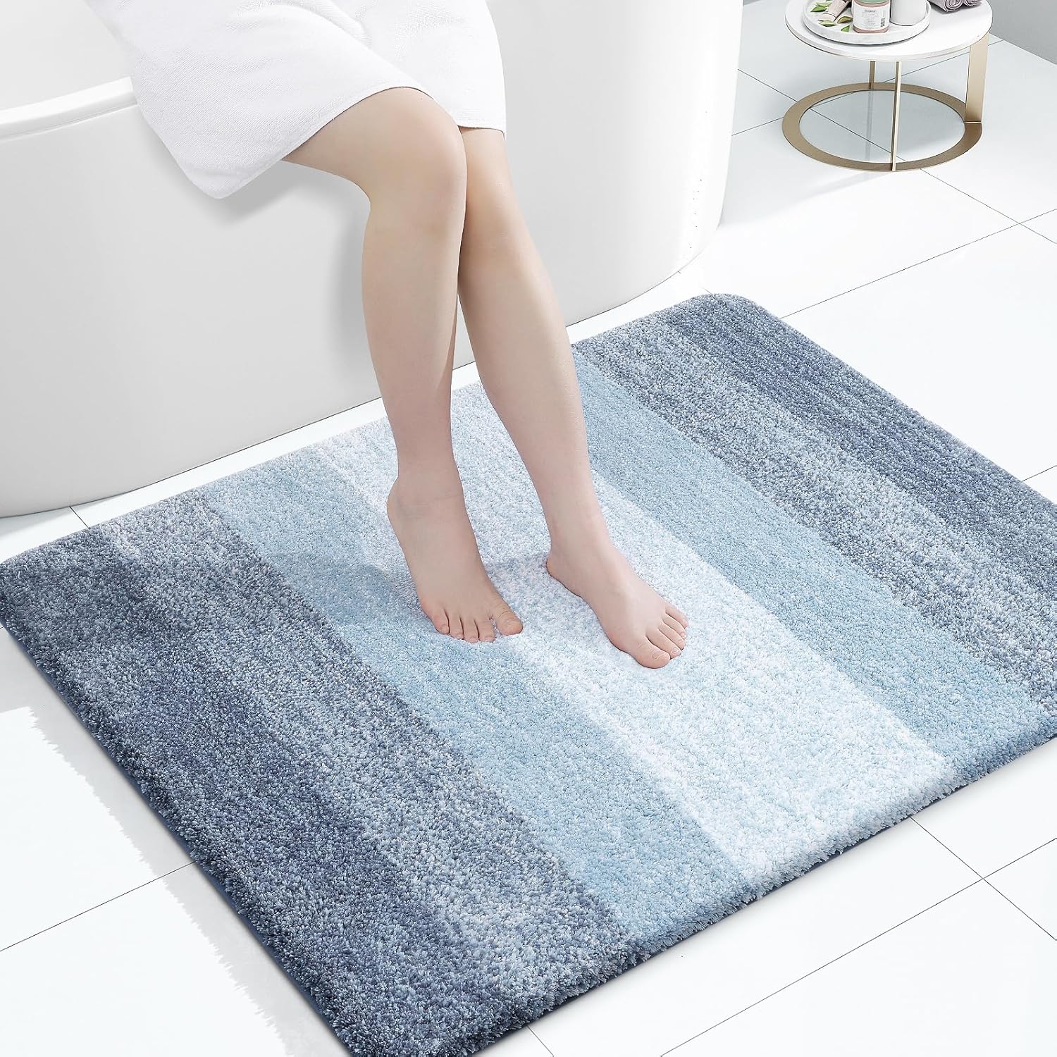 OLANLY Extra Soft Microfiber Bath Rugs Mat 40x32 for Comfort