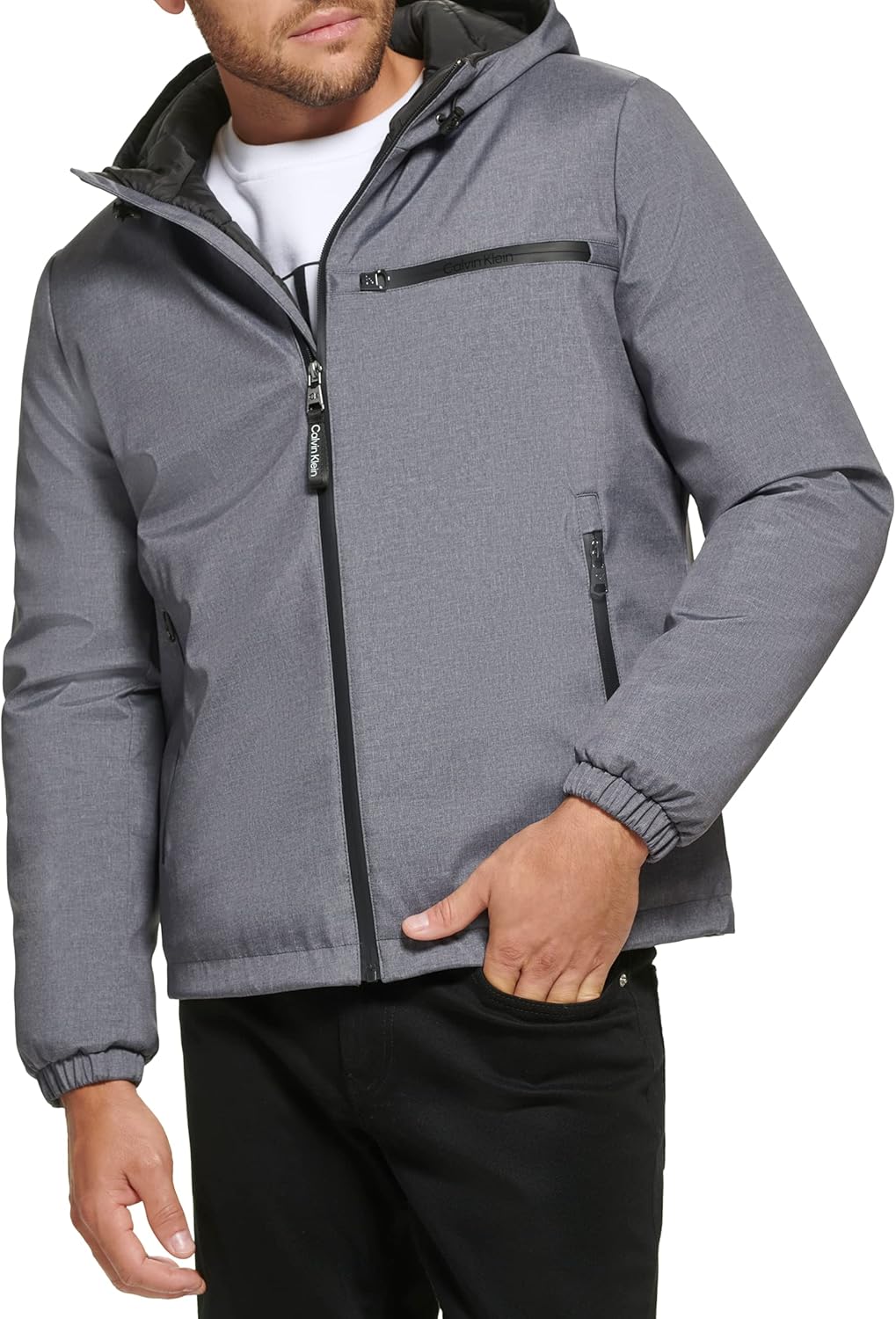 Calvin Klein Mens Hooded Windbreaker for Ultimate Comfort