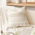 Boho Throw Pillow Cover 20x20 - Textured Handmade Accent