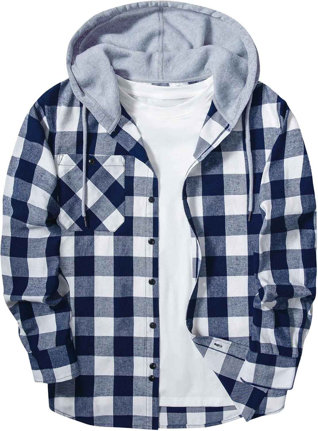 ZITY Men's Flannel Hoodie Shirt for Casual Stylish Wear