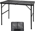 Camping Table with Mesh Desktop - Lightweight Folding Grill Table
