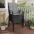 Patio Chairs Set of 6 Outdoor Dining Chairs - Stackable Weatherproof