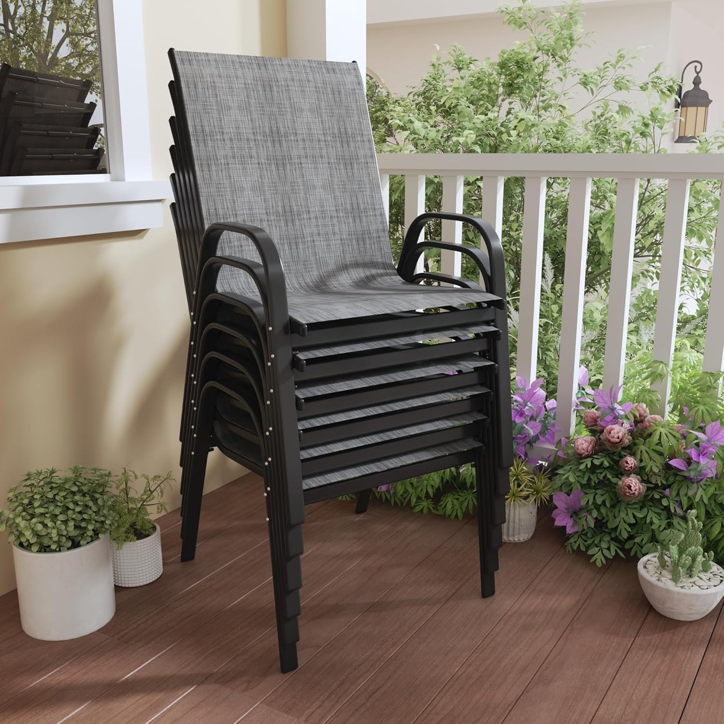 Patio Chairs Set of 6 for Outdoor Dining and Relaxation
