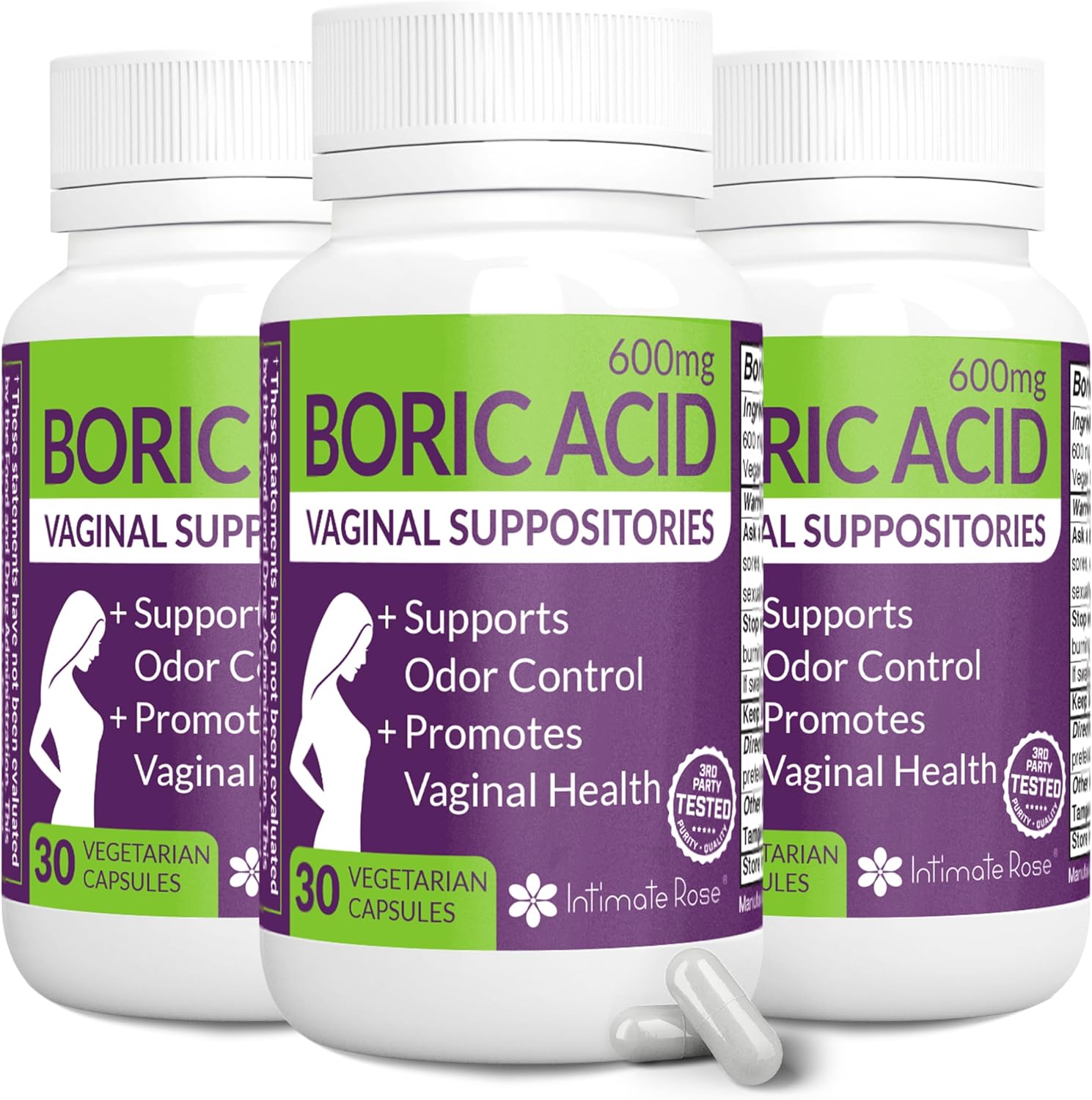 Intimate Rose Boric Acid Suppositories for Vaginal Health