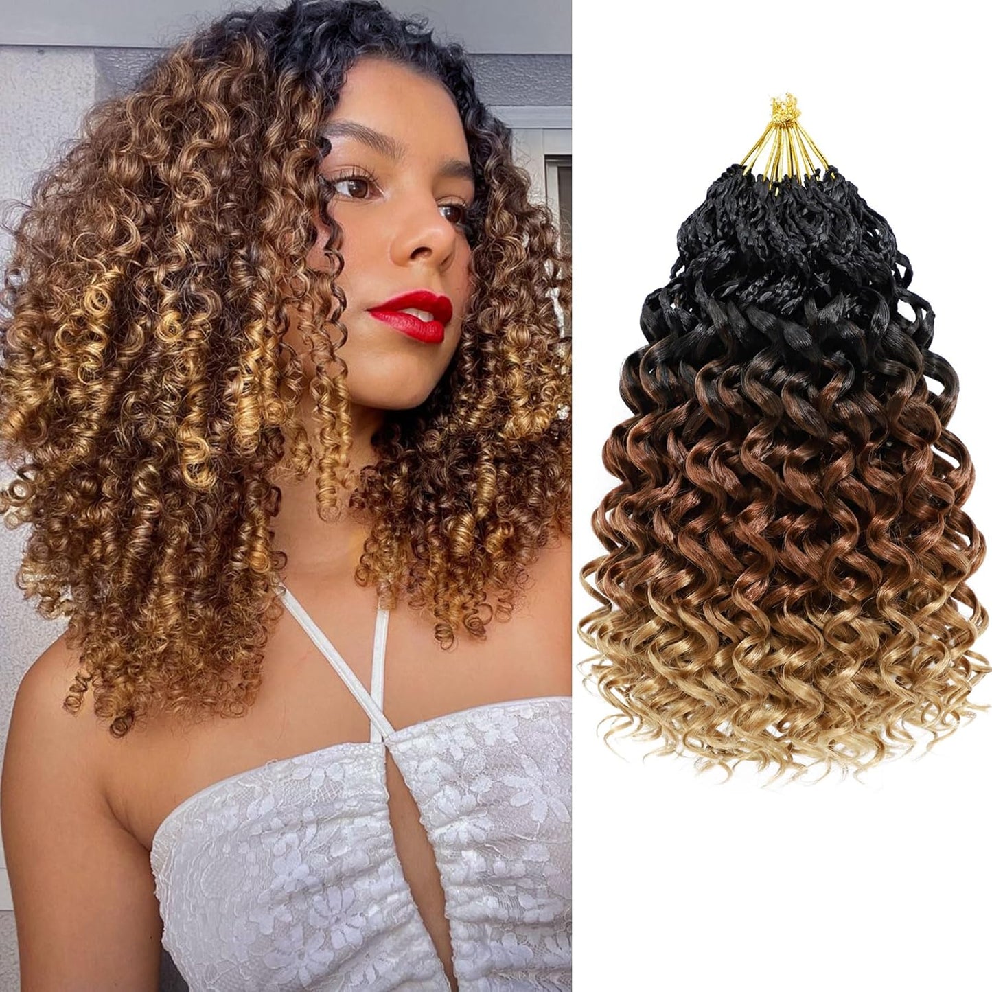 Gogo Curl Crochet Hair 12 Inch Pre-Twisted Beach Wave Braids
