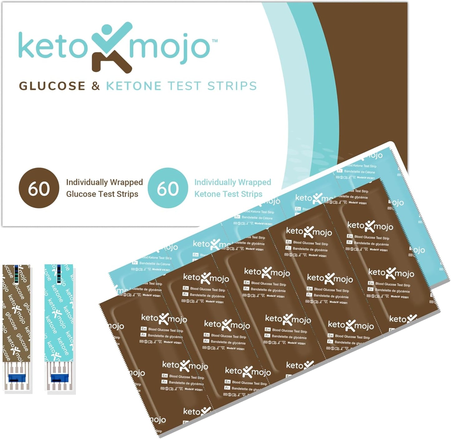 KETO-MOJO Blood Glucose and Ketone Test Strips Combo Pack
