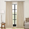 Pinch Pleated Curtains 102 in Linen Blackout Drapes - Thermal Privacy