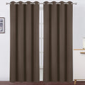 LEMOMO Chocolate Brown Thermal Blackout Curtains 52 x 95 in - Room