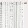 White Sheer Curtains 84 in Long Boho Floral Sheer Panels - Light