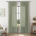 Light Green Curtains Linen 84 in Long 2 Panels - Semi Sheer Privacy