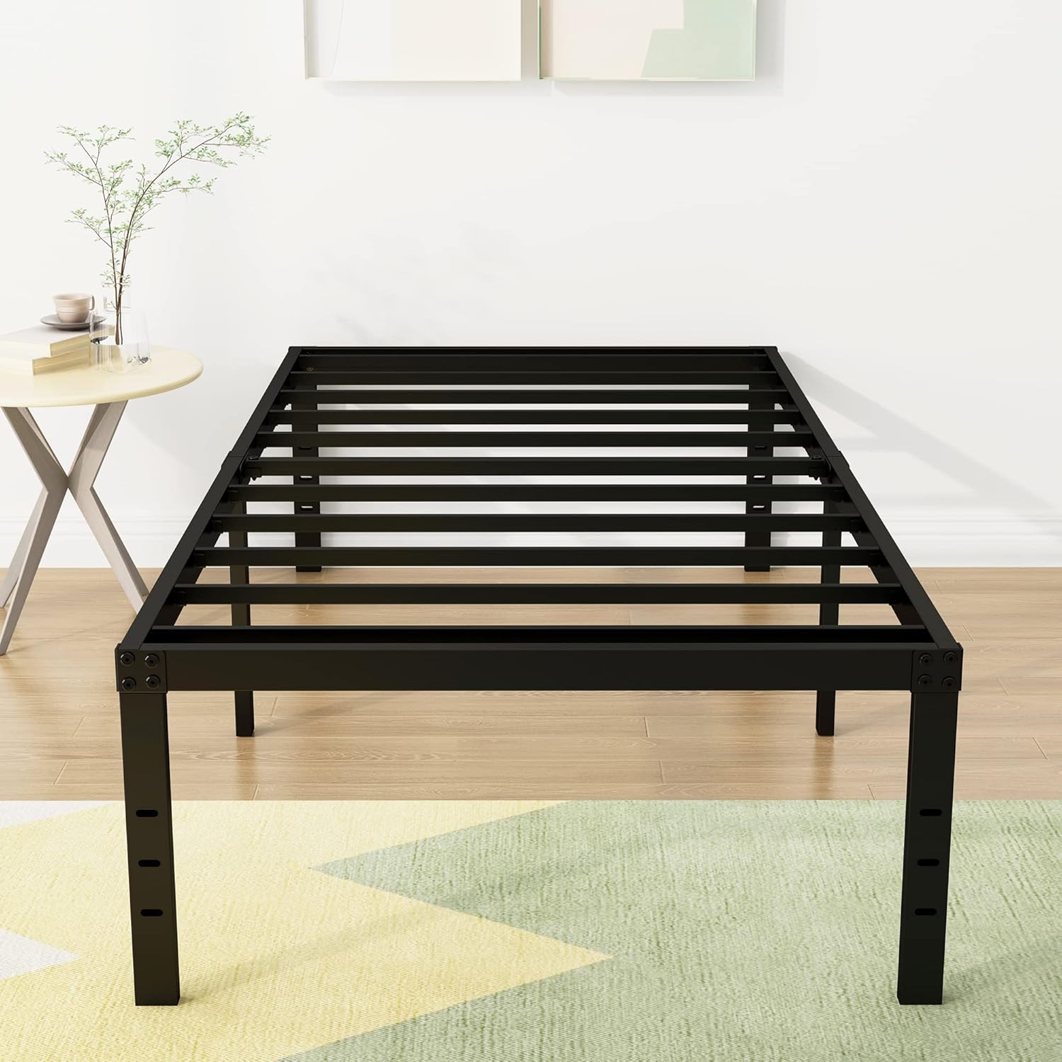 18 Inch Twin Bed Frame Heavy Duty Metal Platform for Storage