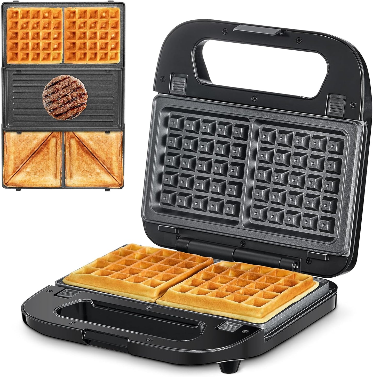 3-in-1 Panini Press & Waffle Maker Set for Delicious Meals