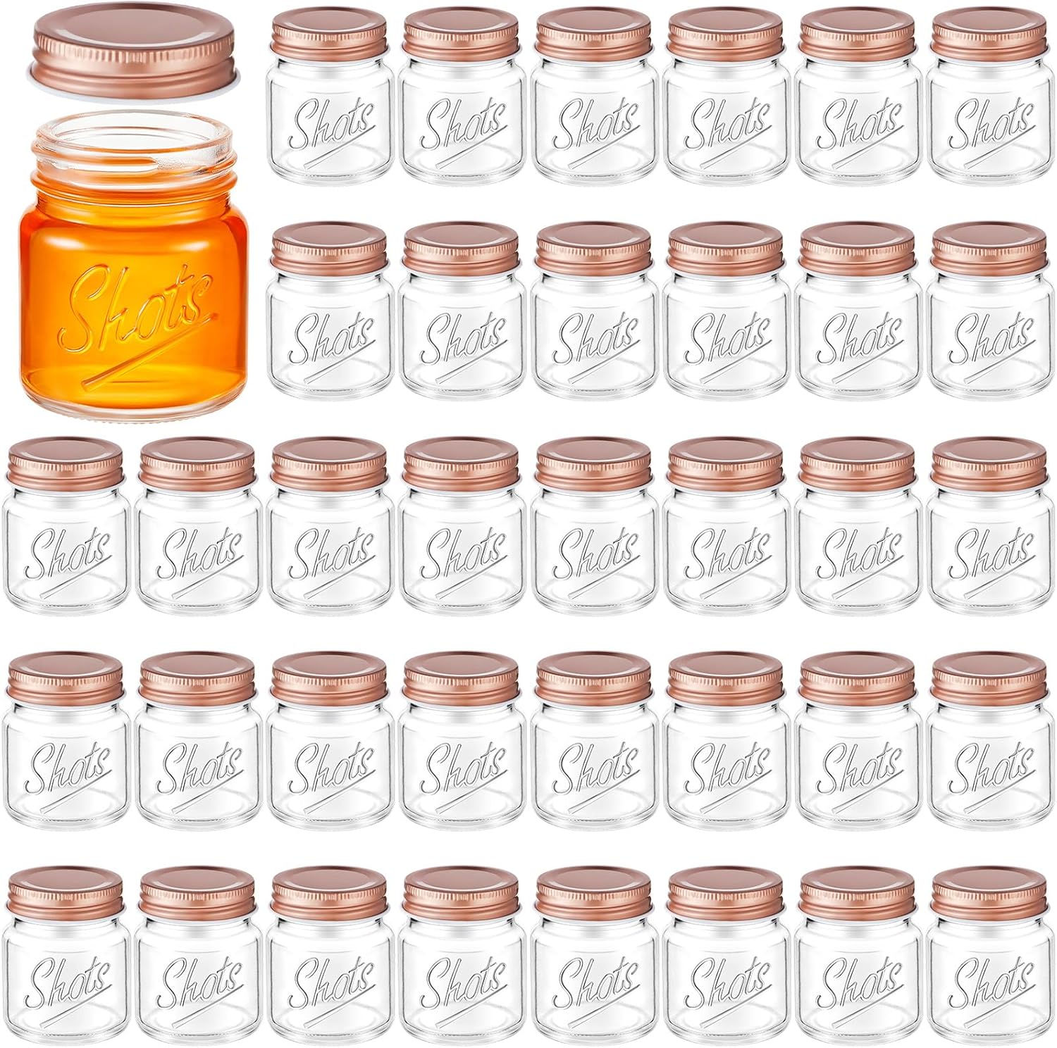 Mini Mason Jar Shot Glasses with Lids for Parties and Favors